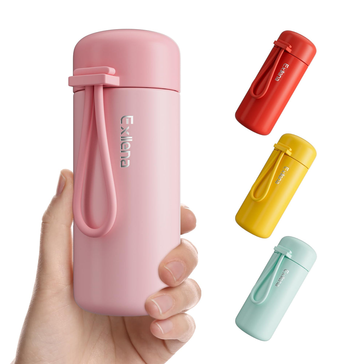 Exllena Mini Water Bottle 5oz, This is A EXTRA MINI Flask! Small Insulated Water Bottle for Hot&Cold Drinks, Water Bottle Purse with Carry Handle - 100% Leakproof Perfect for Travel...(Mint)