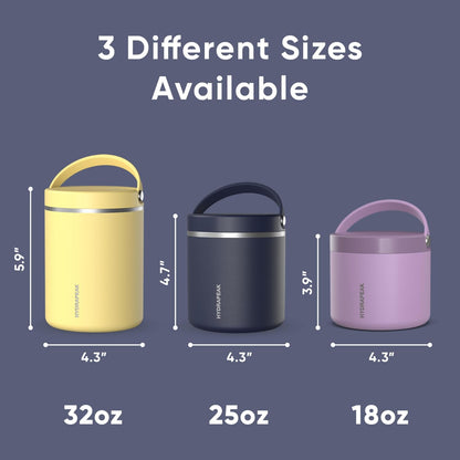 Hydrapeak 32oz Stainless Steel Vacuum Insulated Food Jar for Hot Food and Cold Food, Wide Mouth Leak-Proof Soup Jar for Adults, 10 Hours Hot and 16 Hrs Cold (Navy)
