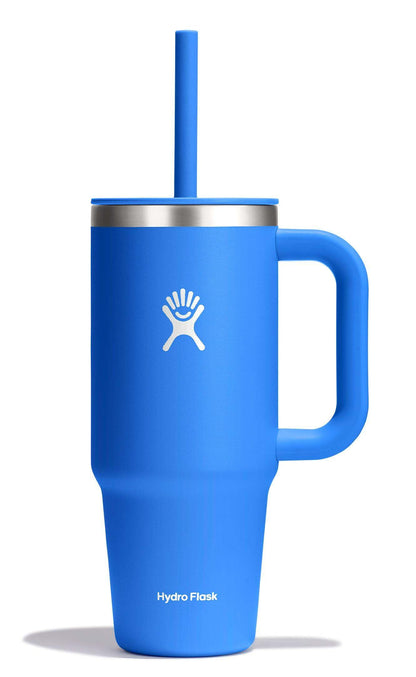 Hydro Flask Travel Tumbler with Handle, Lid and Straw - Insulated Stainless Steel in 40 Oz Trillium