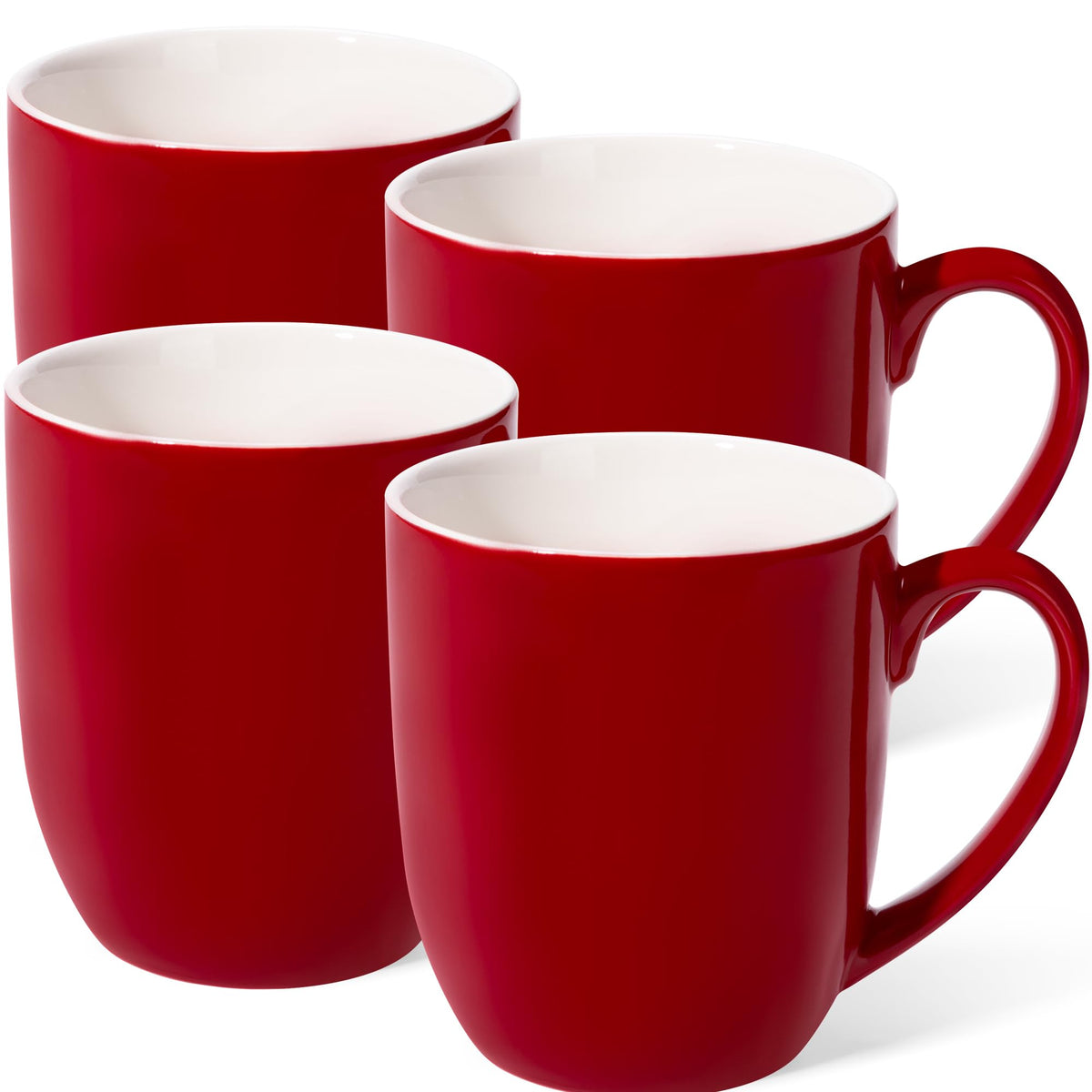 Urbanstrive 16 oz Large Coffee Mugs Set of 4 Ceramic Coffee Mug White Coffee Cups Tea Cups Idea Gift for Women Men House Warming Gifts New Home Office, White 4 Pack