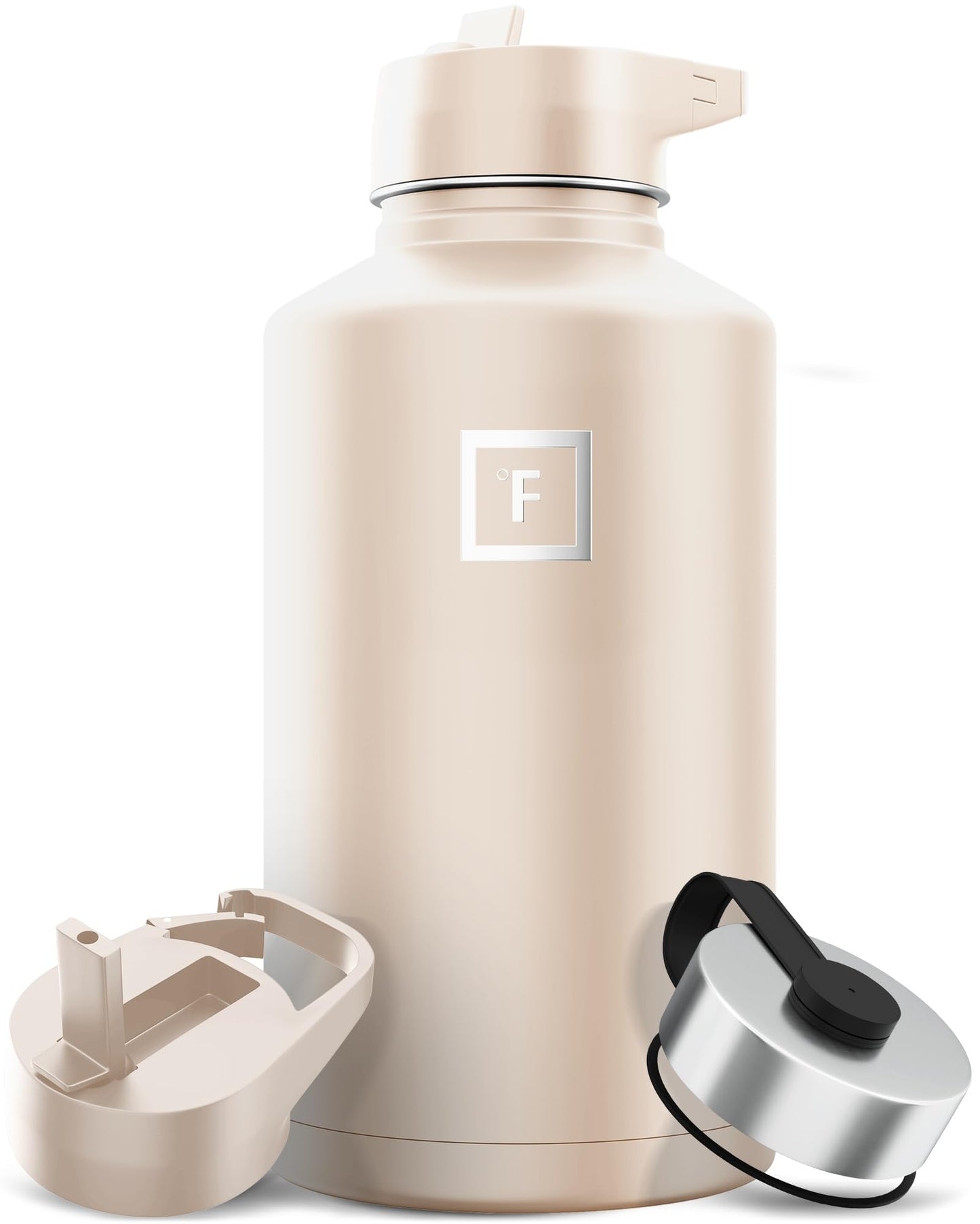 IRON °FLASK 40 oz Wide Mouth Water Bottle with Straw | Insulated Stainless Steel Sports Water Bottle with Leakproof Straw Lid - BPA Free, Cold 24 Hrs, Sweat Free (Midnight Black)
