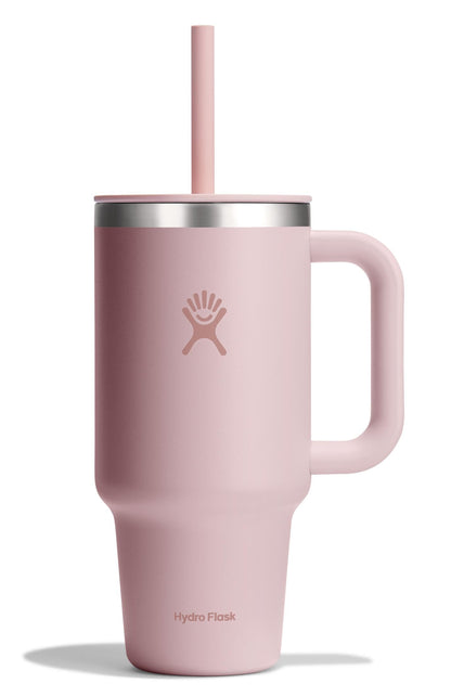 Hydro Flask Travel Tumbler with Handle, Lid and Straw - Insulated Stainless Steel in 40 Oz Agave