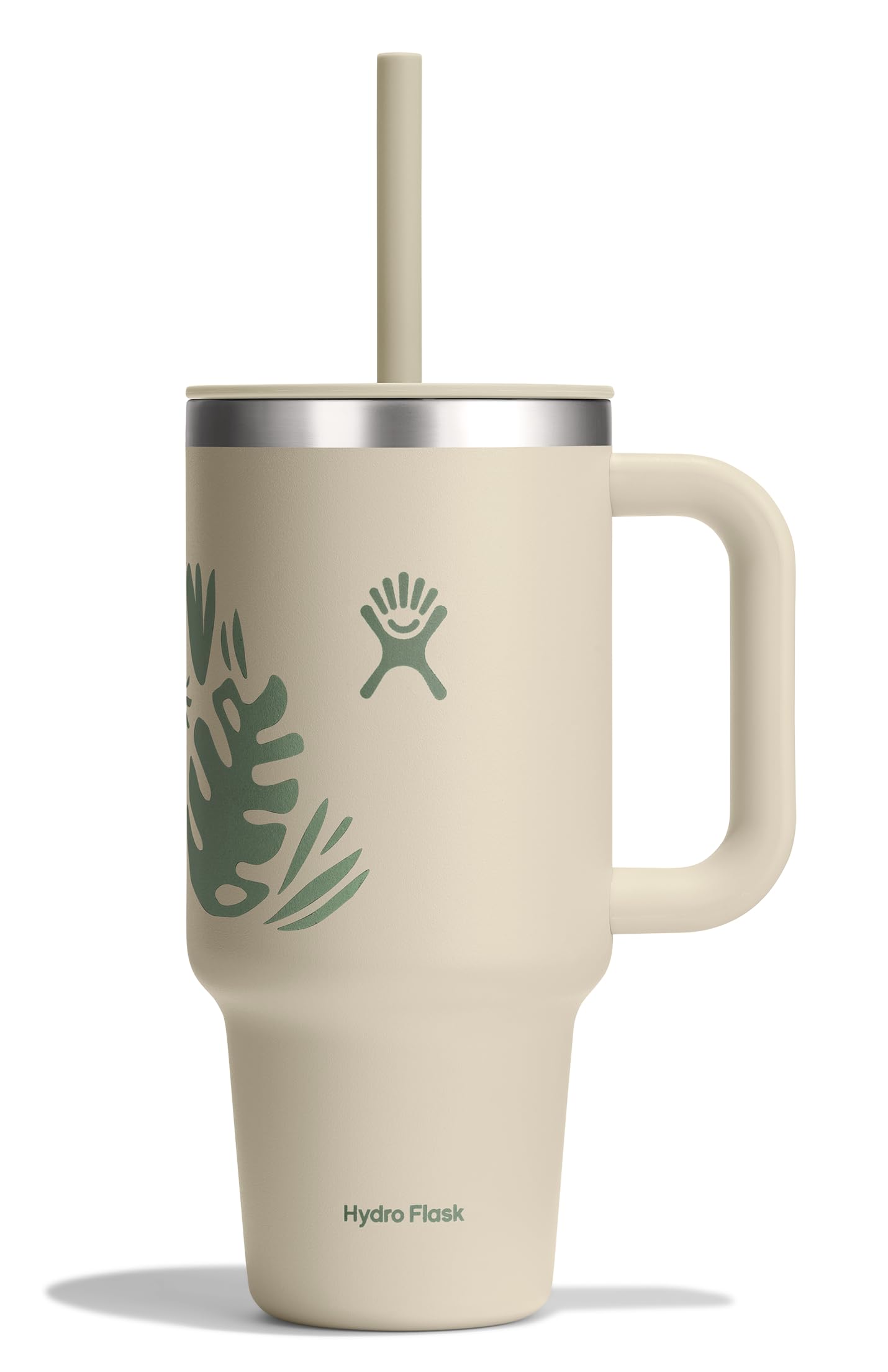 Hydro Flask Travel Tumbler with Handle, Lid and Straw - Insulated Stainless Steel in 40 Oz Trillium