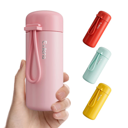 Exllena Mini Water Bottle 5oz, This is A EXTRA MINI Flask! Small Insulated Water Bottle for Hot&Cold Drinks, Water Bottle Purse with Carry Handle - 100% Leakproof Perfect for Travel...(Mint)