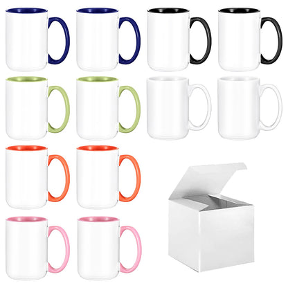 TANGLONG 11oz White Ceramic Sublimation Cups,12PCS Mugs Blank for DIY gifts | Tazas Para Sublimar,Ceramic Cup,Sublimation Mugs Blank, Bulk Mugs for Coffee, Tea, Latte, Soup, Milk, Cocoa, homemade gifts