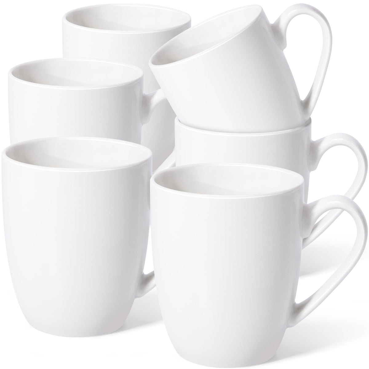 Urbanstrive 16 oz Large Coffee Mugs Set of 4 Ceramic Coffee Mug White Coffee Cups Tea Cups Idea Gift for Women Men House Warming Gifts New Home Office, White 4 Pack