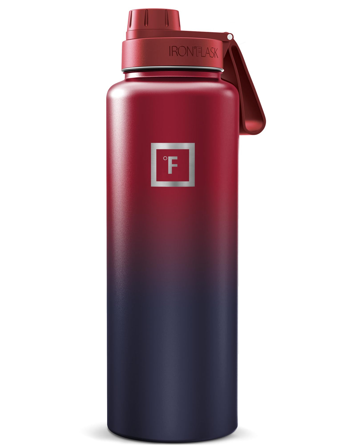 IRON °FLASK 40 oz Wide Mouth Water Bottle with Straw | Insulated Stainless Steel Sports Water Bottle with Leakproof Straw Lid - BPA Free, Cold 24 Hrs, Sweat Free (Midnight Black)