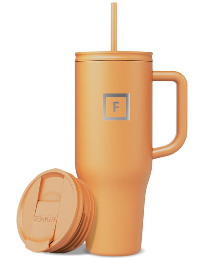IRON °FLASK 40 oz Co-Pilot Insulated Travel Mug | Insulated Travel Mug with Straw & Flip Cap Lids - Cup Holder Fit, Leakproof, BPA Free (Aurora)
