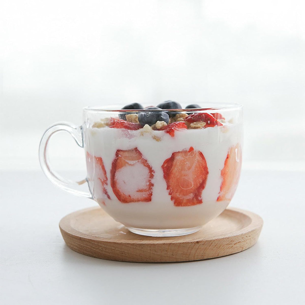 470Ml/15.5oz Glass Milk Tea Round Breakfast Cup, Home Simple Coffee - Milk Cup