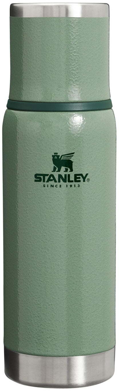 Stanley Adventure-To-Go Vacuum Bottle 25 oz | Wide Mouth with Leakproof Cup Lid | Keep Drinks Hot or Cold | Packable for Travel | Insulated Stainless Steel Thermal Bottle | BPA-Free | Frost White