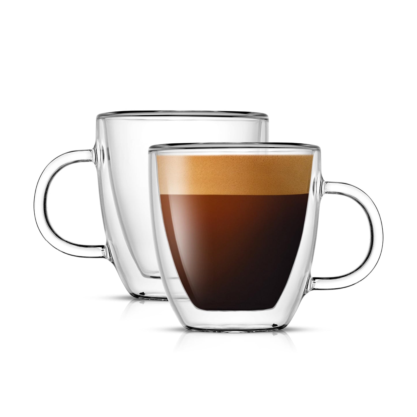 JoyJolt Savor Double Wall Insulated Glasses - Coffee Mugs (Set of 2) - 13.5-Ounces