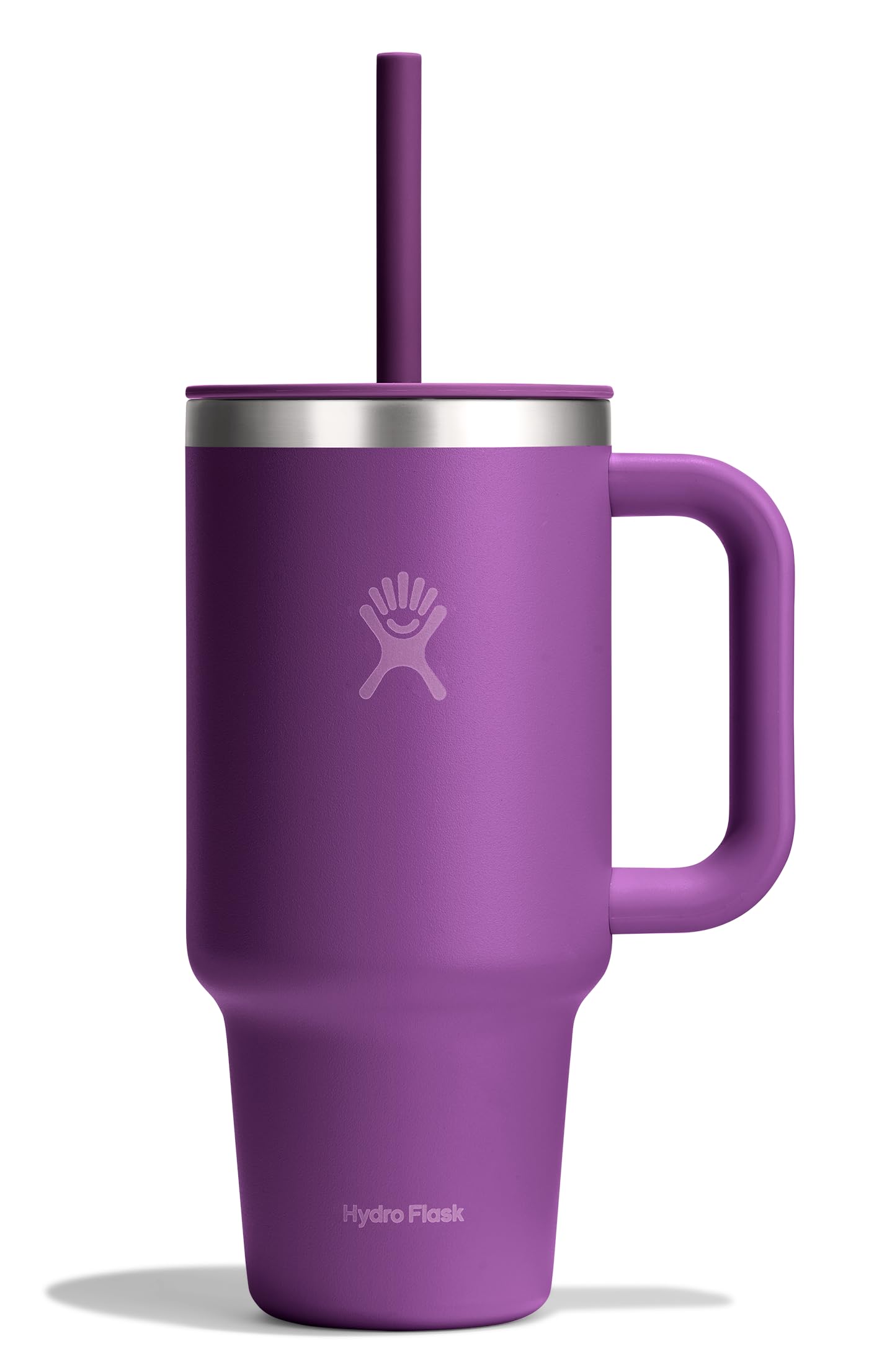 Hydro Flask Travel Tumbler with Handle, Lid and Straw - Insulated Stainless Steel in 40 Oz Trillium