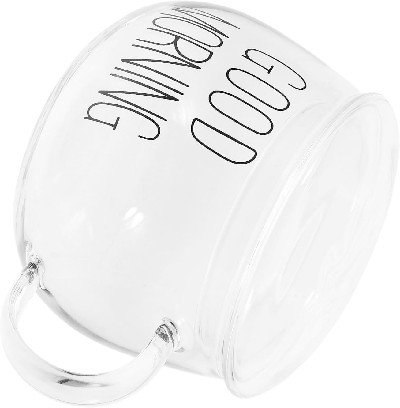 Heat-resistant Glass Milk Cup with Handle 12oz Coffee Mug for Breakfast and Cereal Home Use Microwave Safe Sturdy Single Piece