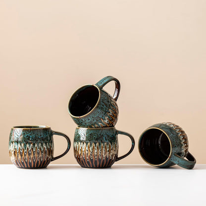 Large Ceramic Coffee Mug - 20oz Big Tea Cup, Green | Large Tea Mug, Microwave Safe, Dishwasher Safe
