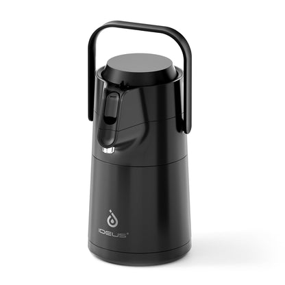 IDEUS Thermal Coffee Carafe, Stainless Steel Double Wall Insulated Vacuum Flask, Water Jug Coffee Server and Beverage Dispenser, Heat and Cold Retention (White-Gold, 68, Fluid Ounces)