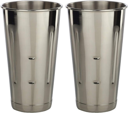 Stainless Steel 2 Pcs 30 oz Malt Milkshake Mixing Cup Two Ice Cream and Milkshake Machine Cups for Milkshake Machines