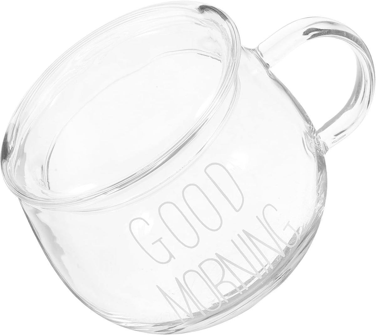 Toyvian Glass Coffee Mug with Handle Heat-resistant Breakfast Milk Cup Glass Beverage Mug for Office and Home with Lid