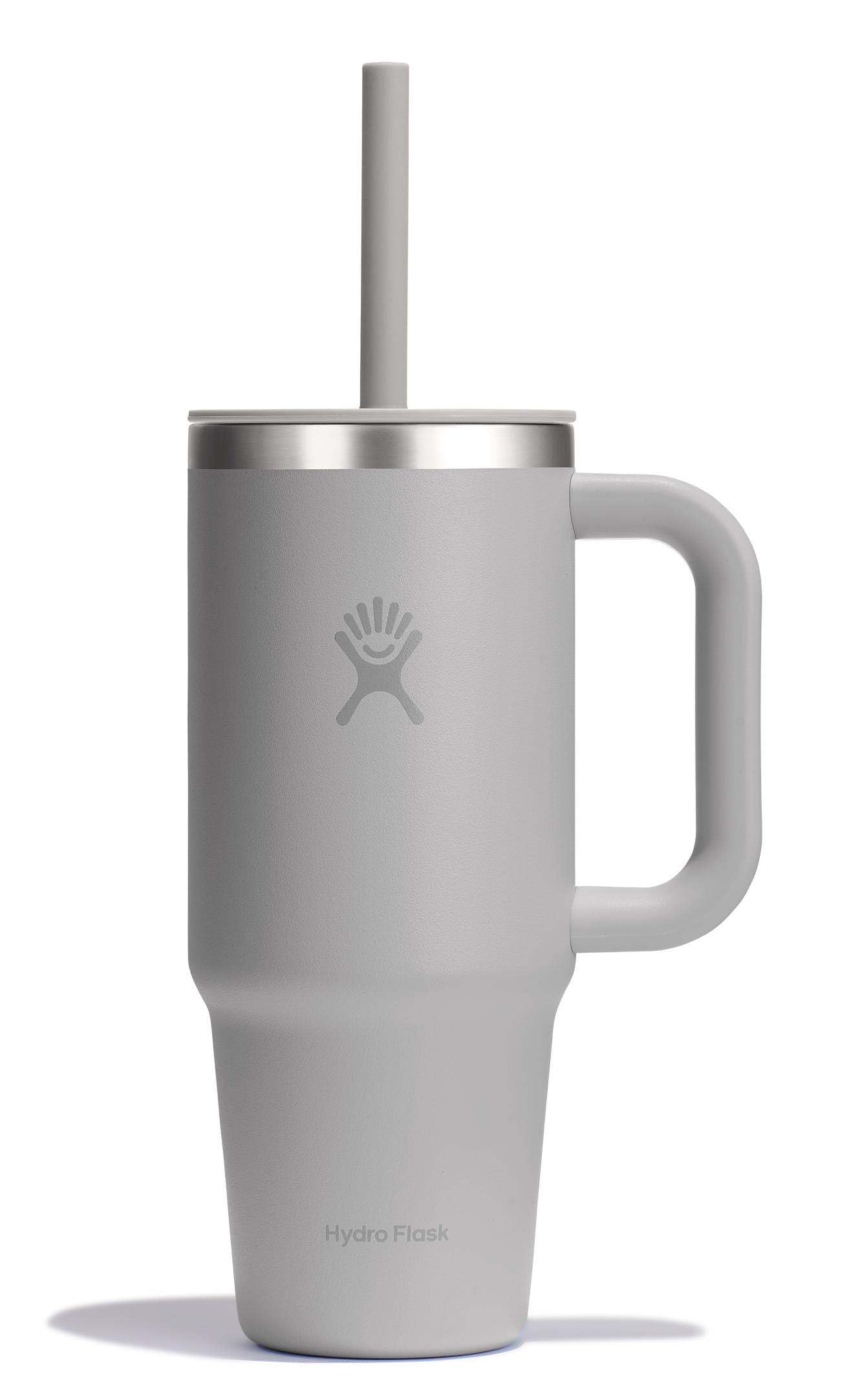 Hydro Flask Travel Tumbler with Handle, Lid and Straw - Insulated Stainless Steel in 40 Oz Trillium