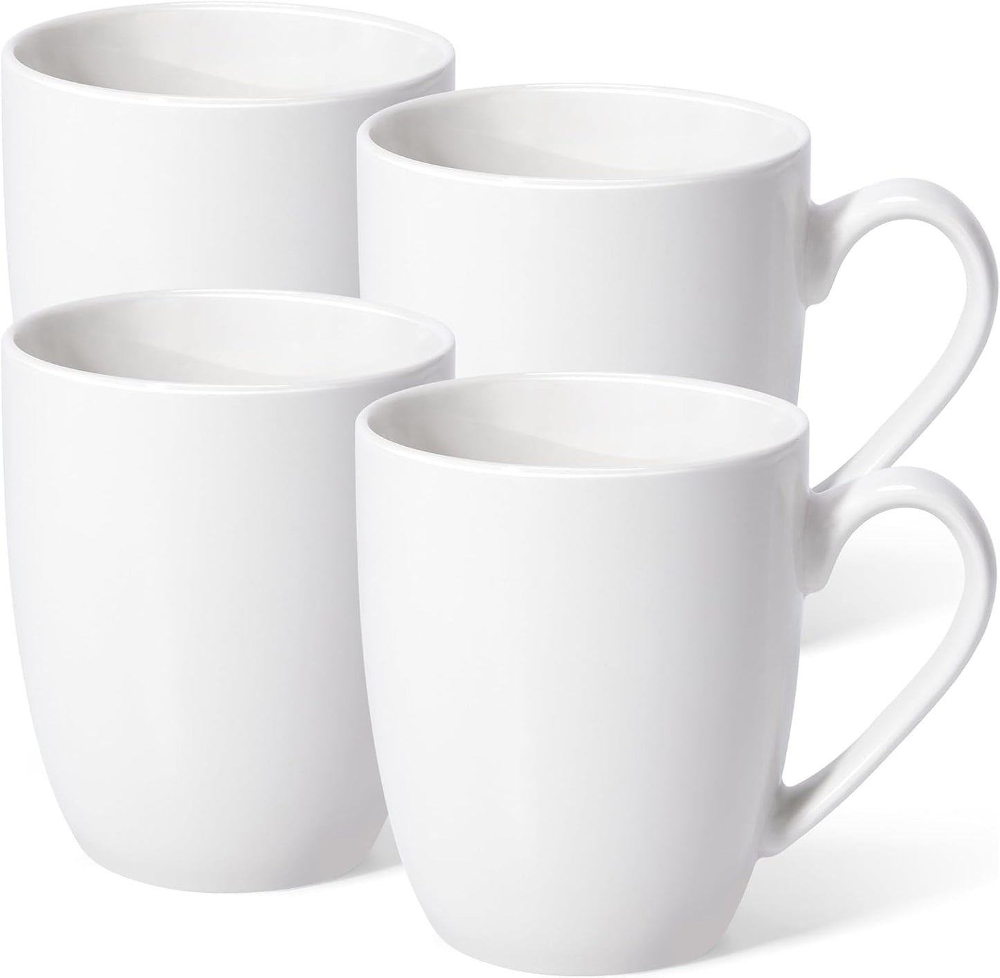 Urbanstrive 16 oz Large Coffee Mugs Set of 4 Ceramic Coffee Mug White Coffee Cups Tea Cups Idea Gift for Women Men House Warming Gifts New Home Office, White 4 Pack