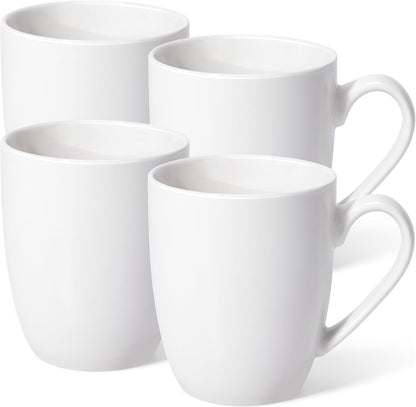 Urbanstrive 16 oz Large Coffee Mugs Set of 4 Ceramic Coffee Mug White Coffee Cups Tea Cups Idea Gift for Women Men House Warming Gifts New Home Office, White 4 Pack