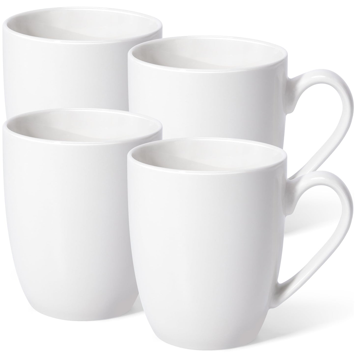 Urbanstrive 16 oz Large Coffee Mugs Set of 4 Ceramic Coffee Mug White Coffee Cups Tea Cups Idea Gift for Women Men House Warming Gifts New Home Office, White 4 Pack