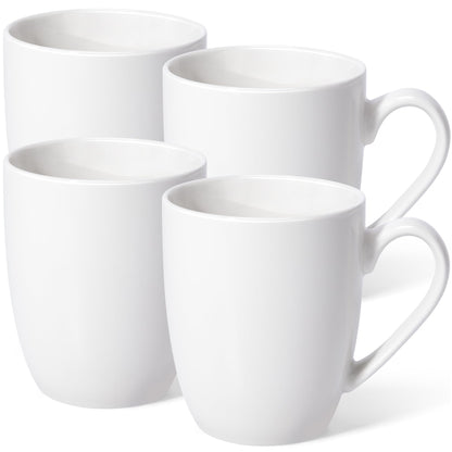 Urbanstrive 16 oz Large Coffee Mugs Set of 4 Ceramic Coffee Mug White Coffee Cups Tea Cups Idea Gift for Women Men House Warming Gifts New Home Office, White 4 Pack