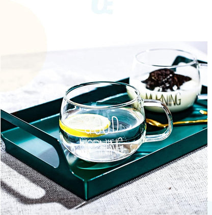 Drinking Cup Ewer Cup Female Breakfast Cup Heat-resistant Glass Cup Household Milk Cute Pot Belly Oatmeal Cup Coffee Mug (A) (A)