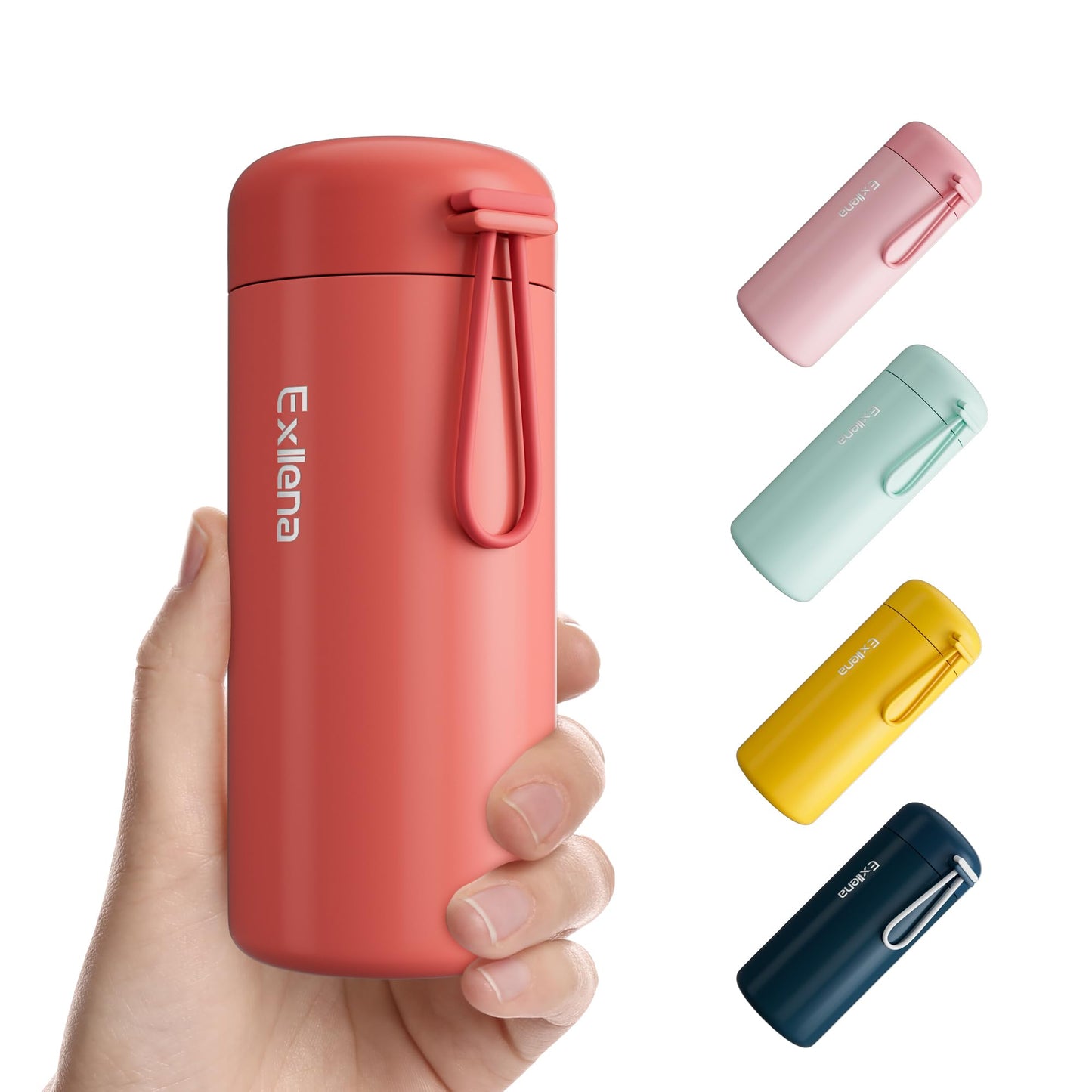 Exllena Mini Water Bottle 5oz, This is A EXTRA MINI Flask! Small Insulated Water Bottle for Hot&Cold Drinks, Water Bottle Purse with Carry Handle - 100% Leakproof Perfect for Travel...(Mint)