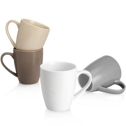 Sweese Porcelain Coffee Mugs - 16 Ounce - Set of 6, Cups for Latte, Hot Tea, Cappuccino, Mocha, Cocoa, White