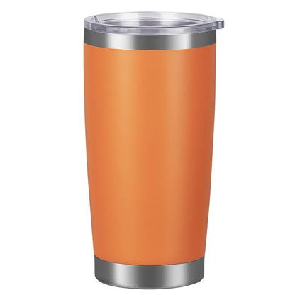 LMMAKE 1PC 20oz Portable Wide Mouth Reusable Thermos Cup, Double-Wall Vacuum Insulated Stainless Steel Flask with Powder-Coated Lid, Kitchenware Drinkware for Hot & Cold Drinks