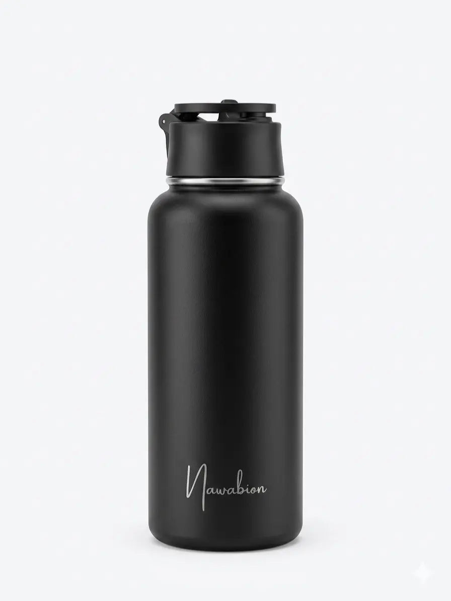 32oz Heat-Insulating Stainless Steel Water Bottle - Portable, Leak-Proof, BPA-Free Double Wall Vacuum Flask with Built-In Phone Holder, Keeps Cold 24H/Hot 12H for Outdoor Enthusiasts, Hiking Sports Water Bottles