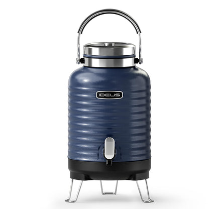 IDEUS Thermal Coffee Carafe, Stainless Steel Double Wall Insulated Vacuum Flask, Water Jug Coffee Server and Beverage Dispenser, Heat and Cold Retention (White-Gold, 68, Fluid Ounces)