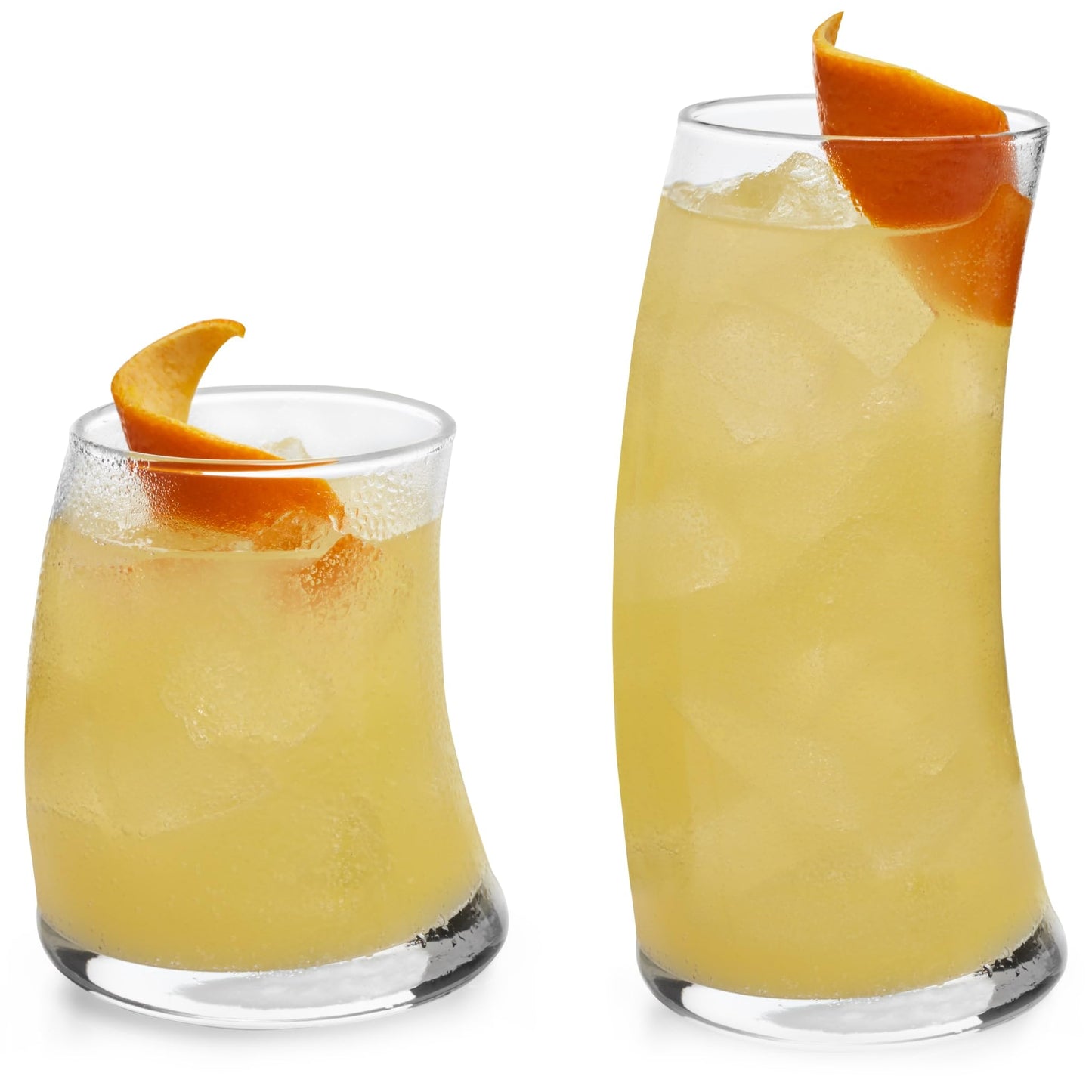 Libbey Ascent Tumbler & Rocks Drinking Glasses Set of 16, Clear Glass Cups | 16.25 oz & 12.25 oz Capacities Glasses for Water, Juice, Cocktails, and More with Curved Design and Dishwasher-Safe Care