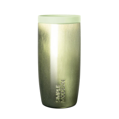 Simple Modern Insulated Travel Coffee Mug 360° Lid | 16oz | Green | Voyager Ceramic-Lined Insulated Stainless Steel Coffee Tumbler Iced Coffee Cup, Mug with Lid | Fits Cupholder, Sea Glass Sage