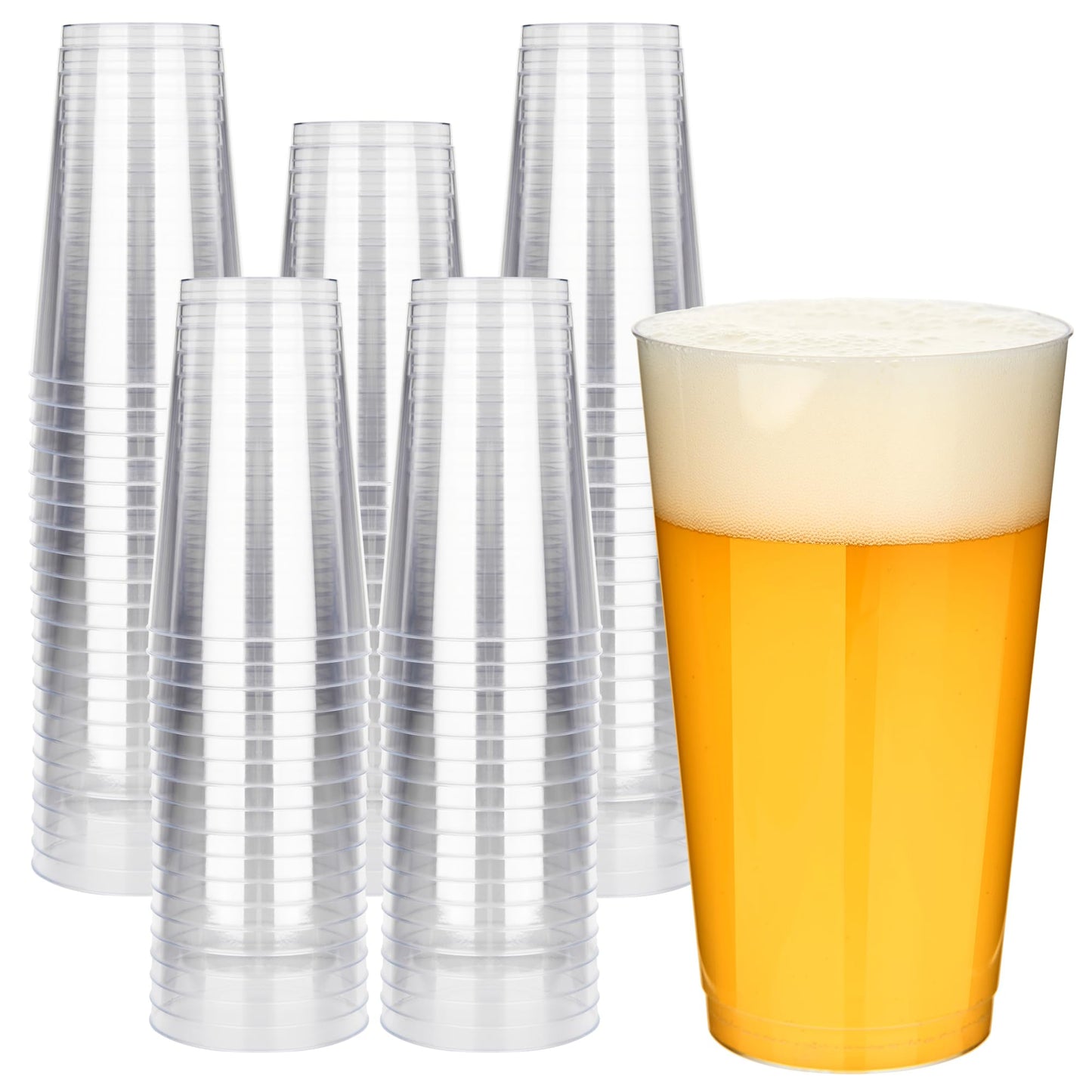 RACETOP 200 Pack 9 oz Clear Plastic Cups for Party | Disposable Clear Cup, Disposable Cups, Wine Glasses Cups, Plastic Cocktail Glasses