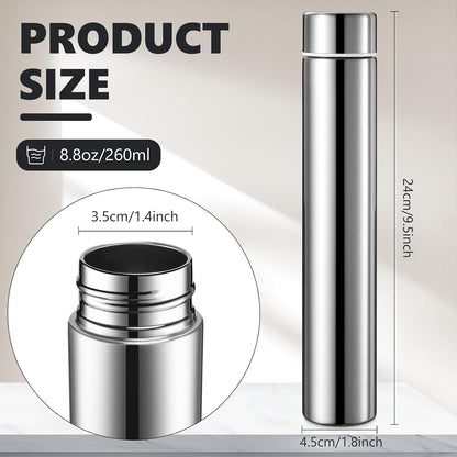 Vesici 4 Pack Silver Slim Stainless Steel Insulated Water Bottle