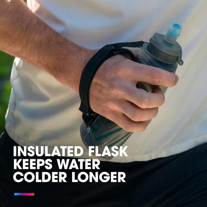HydraPak SkyFlask Speed - Collapsible Handheld Running Water Bottle (350ml, 500ml, 500ml Insulated) - Adjustable Strap, Lightweight, Spill-Proof Cap