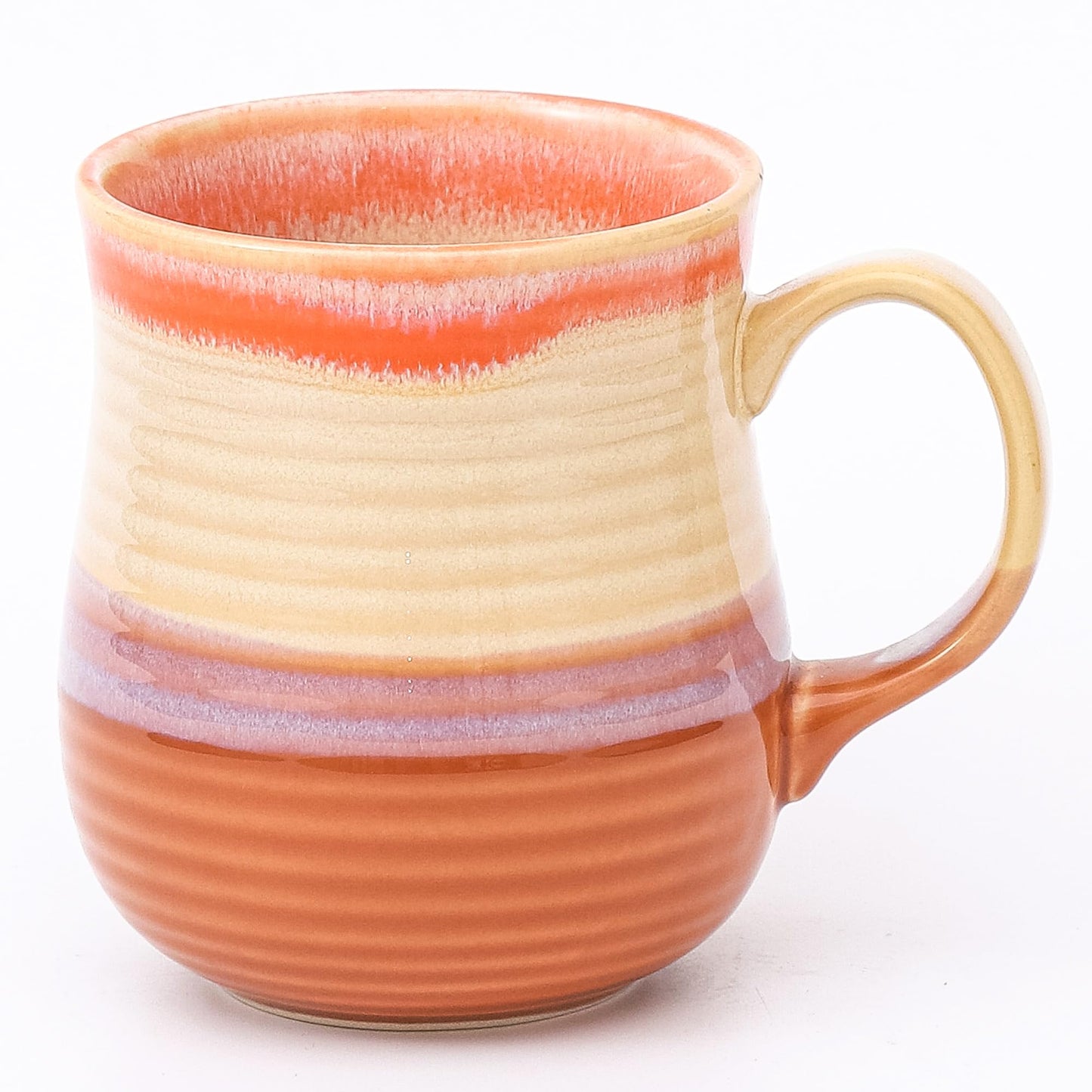 21 oz Large Ceramic Coffee Mugs, Handmade Tea Cups with Handle | Pottery Mug Handmade for Office and Home, for Men and Women, Dishwasher and Microwave Safe, Great Gift, Orange