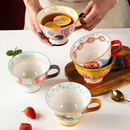 420ml/14oz Ceramic Breakfast Milk Cup Couple Family Office Coffee Cup-Breakfast Cup