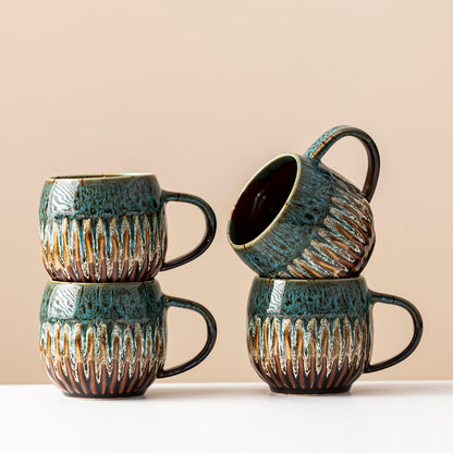 Large Ceramic Coffee Mug - 20oz Big Tea Cup, Green | Large Tea Mug, Microwave Safe, Dishwasher Safe