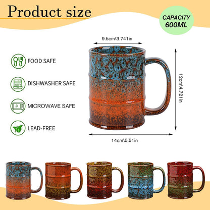 Coffee Mug,20 Oz Coffee Cups Ceramic Tea Cup Large Coffee Mug for Office and Home - Dishwasher and Microwave Safe Novelty Coffee Mug(1,Green and Blue)
