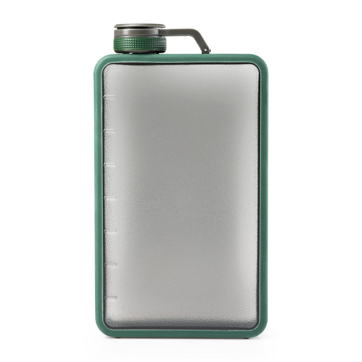 GSI Outdoors Boulder Flask, Shatter-Resistant, Leakproof Hip Flask with Clear Body & Silicone Grip, BPA-Free Bottle for Hiking, Camping & Travel