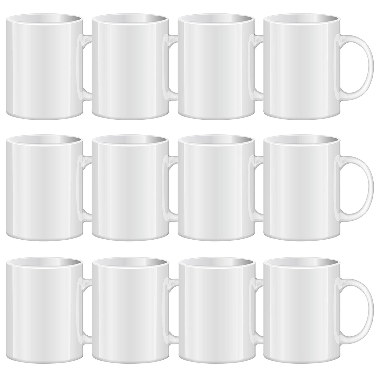 TANGLONG 11oz White Ceramic Sublimation Cups,12PCS Mugs Blank for DIY gifts | Tazas Para Sublimar,Ceramic Cup,Sublimation Mugs Blank, Bulk Mugs for Coffee, Tea, Latte, Soup, Milk, Cocoa, homemade gifts