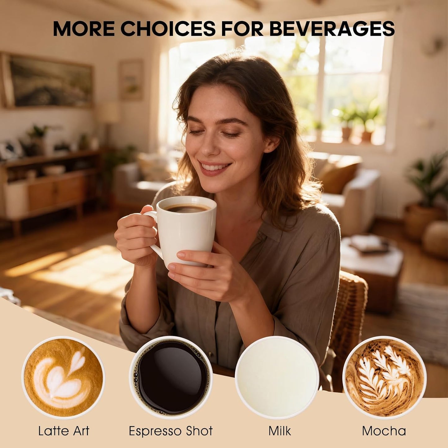 6 Pack Ceramic Coffee Mugs Set, 12 OZ Porcelain, White | With Handle, Hot Tea, Americano, Mocha, Milk, Latte, Dishwasher Safe, Microwave Safe