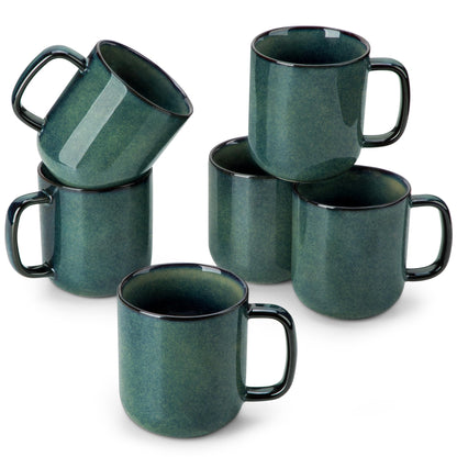 vancasso STARRY Coffee Mugs Set, 16 oz Ceramic Coffee Cups for Americano Hot Tea Iced Coffee Cold Brew Cocoa Milk Stoneware Mugs Set of 6, Dishwasher & Microwave Safe, Blue