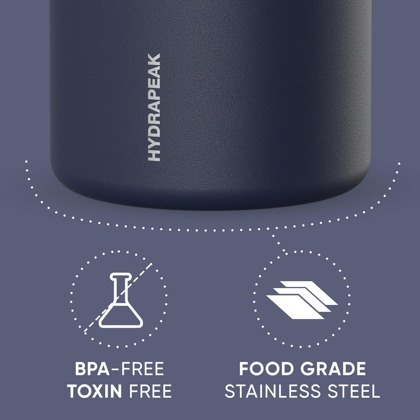 Hydrapeak 32oz Stainless Steel Vacuum Insulated Food Jar for Hot Food and Cold Food, Wide Mouth Leak-Proof Soup Jar for Adults, 10 Hours Hot and 16 Hrs Cold (Navy)