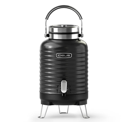 IDEUS Thermal Coffee Carafe, Stainless Steel Double Wall Insulated Vacuum Flask, Water Jug Coffee Server and Beverage Dispenser, Heat and Cold Retention (White-Gold, 68, Fluid Ounces)