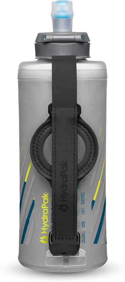 HydraPak SkyFlask Speed - Collapsible Handheld Running Water Bottle (350ml, 500ml, 500ml Insulated) - Adjustable Strap, Lightweight, Spill-Proof Cap