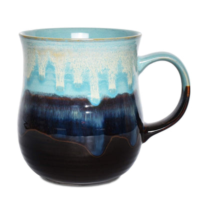 Bosmarlin Large Ceramic Coffee Mug, Blue Big Tea Cup for Office and Home, 21 Oz, Dishwasher and Microwave Safe, 1 PCS