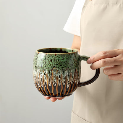 Large Ceramic Coffee Mug - 20oz Big Tea Cup, Green | Large Tea Mug, Microwave Safe, Dishwasher Safe
